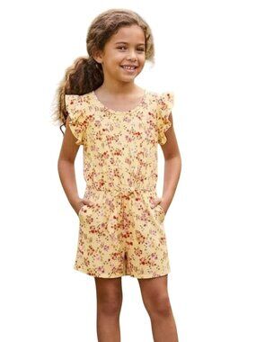 NEW Paper Doll One Piece Flutter Sleeve Ruffled Shorts Jumper Romper